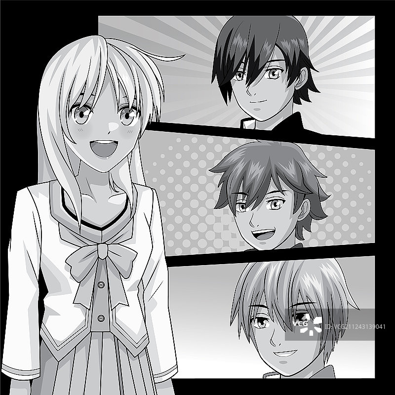 年轻的漫画脸卡通形象图片素材