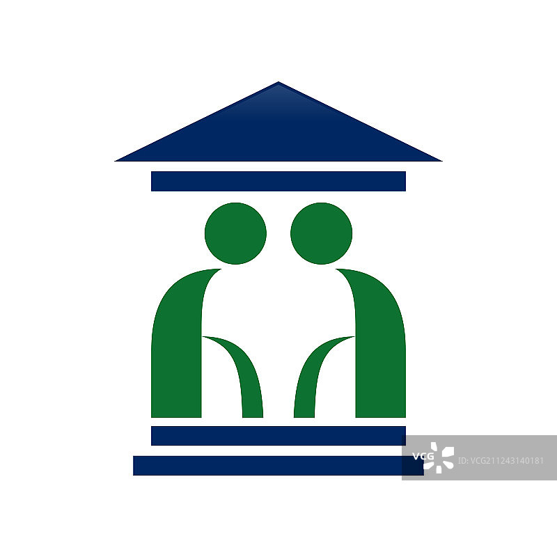 抽象老年人房屋符号图片素材