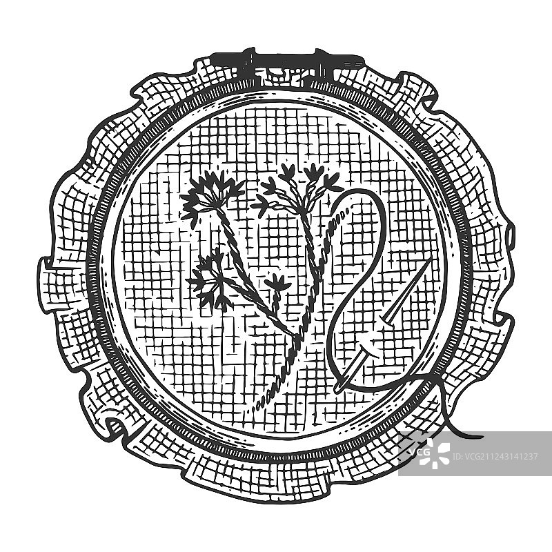 精美刺绣十字绣雕刻图片素材