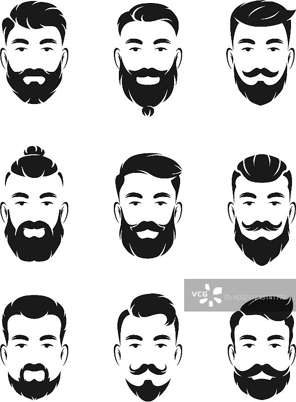 单色潮人头像系统图片素材