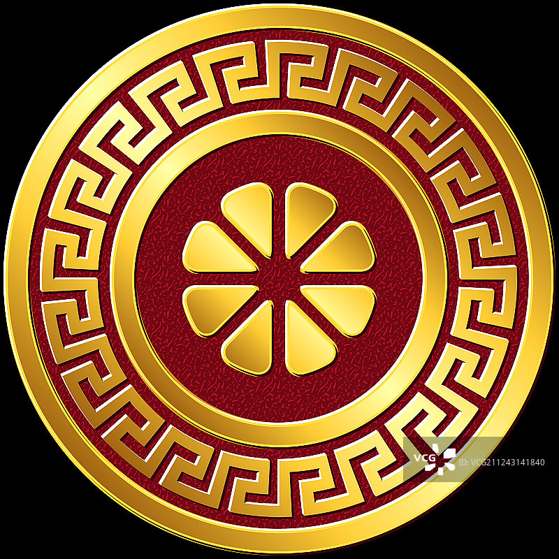 传统复古金色希腊饰品图片素材