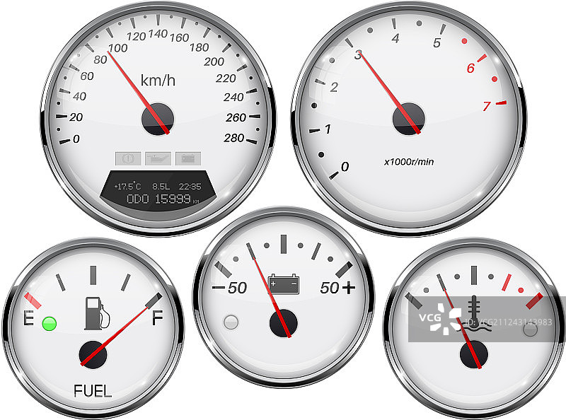 汽车仪表盘3D仪表速度计转速计图片素材