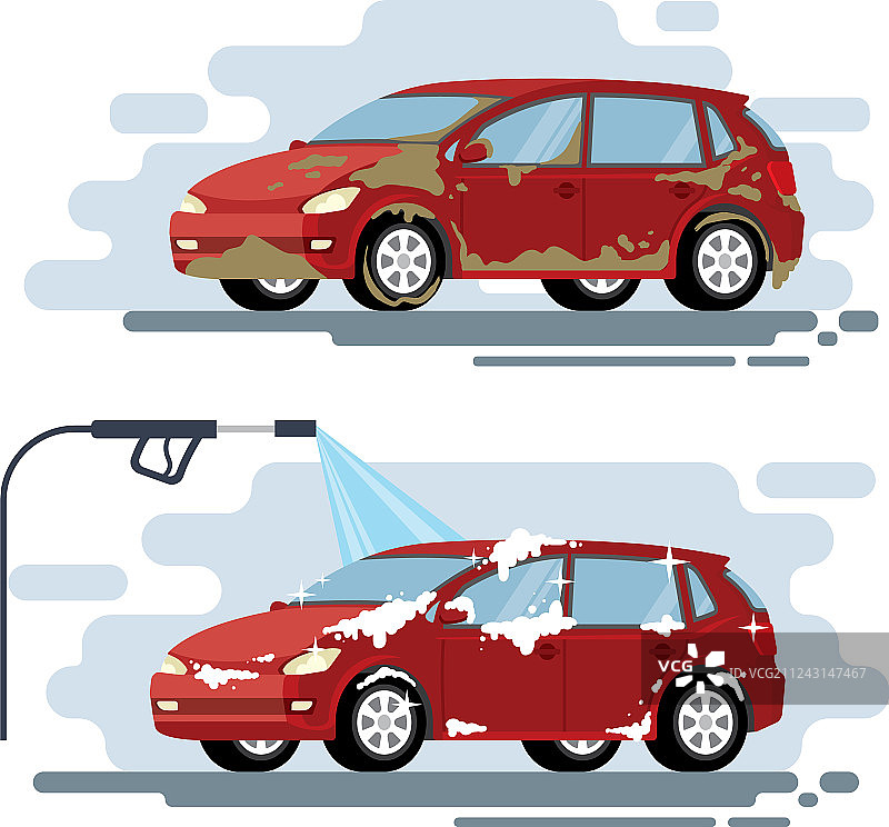 汽车清洗服务概念图片素材