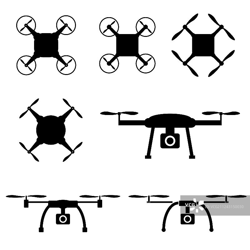 黑色无人机合集图片素材