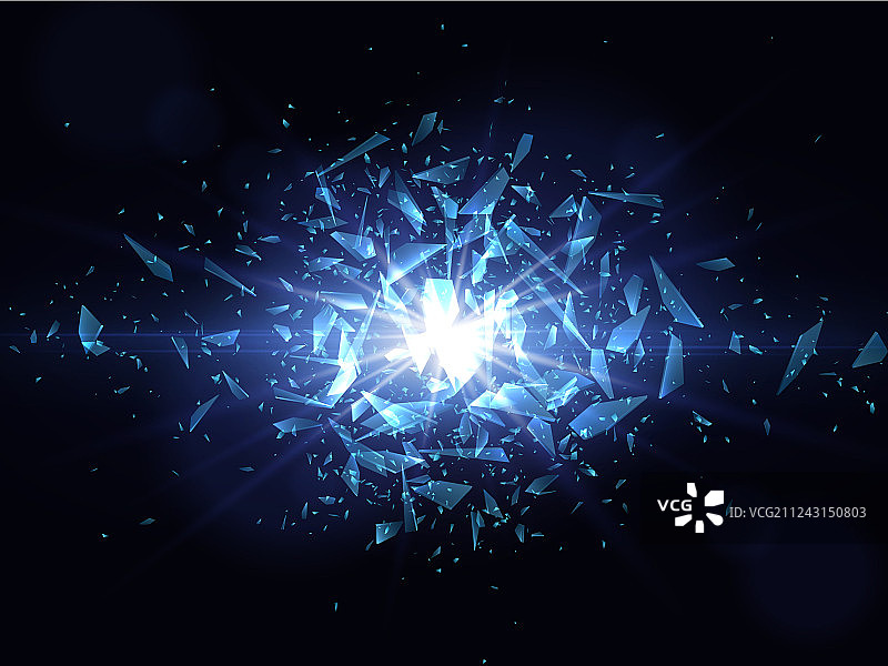 破碎玻璃的抽象爆炸碎片图片素材