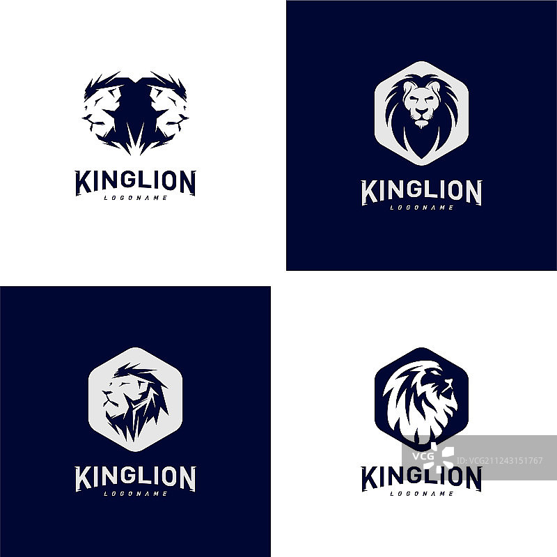 狮子Logo设计概念套装图片素材