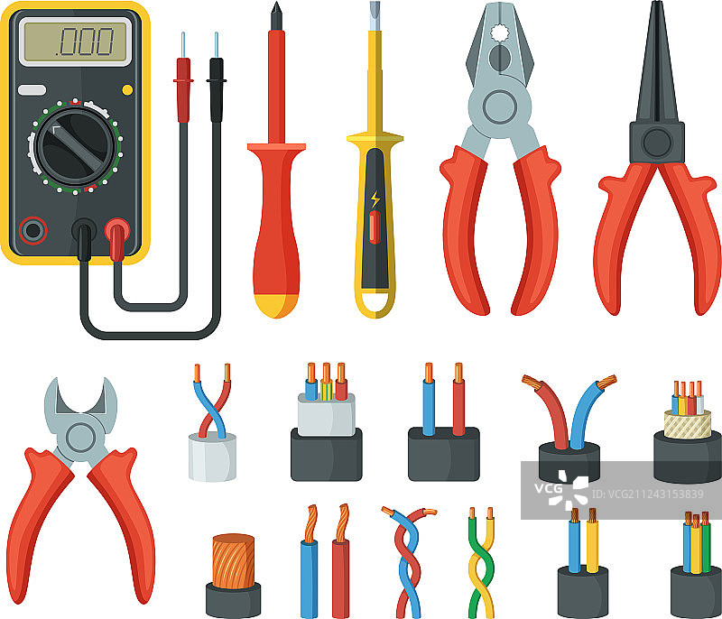 电缆线和电子元件图片素材