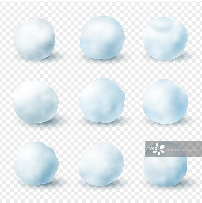 逼真雪球冬季霜冻圣诞节素材图片素材