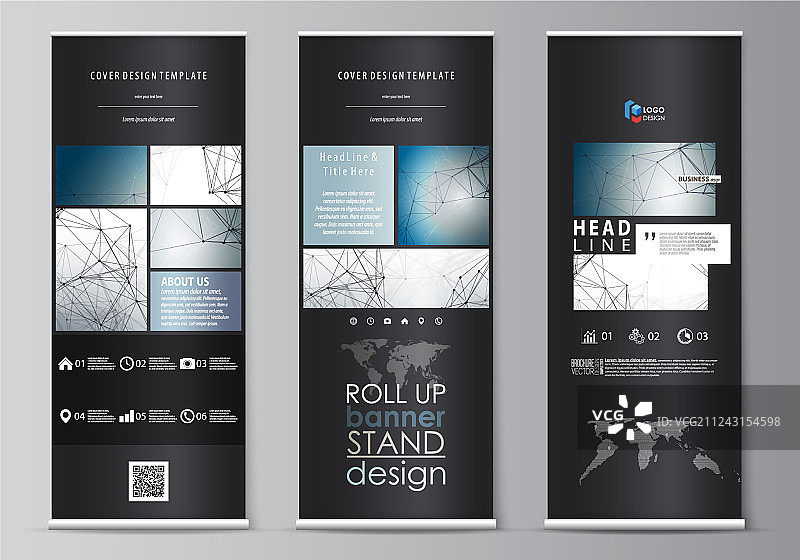 抽象几何设计易拉宝展架图片素材