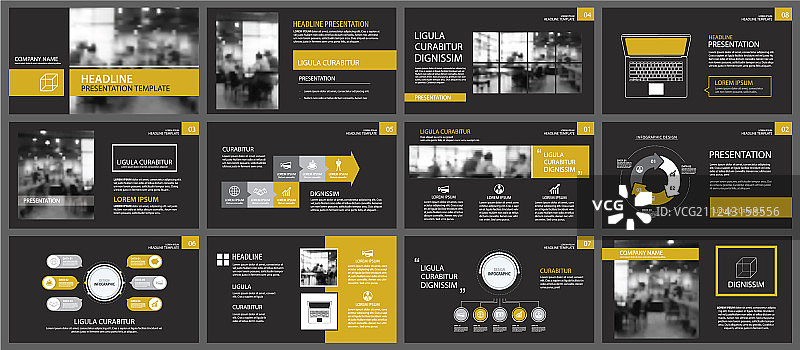 黑色金色演示文稿模板图片素材