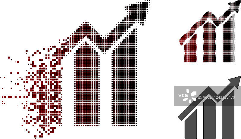 碎片点状半色调增长图表图标图片素材