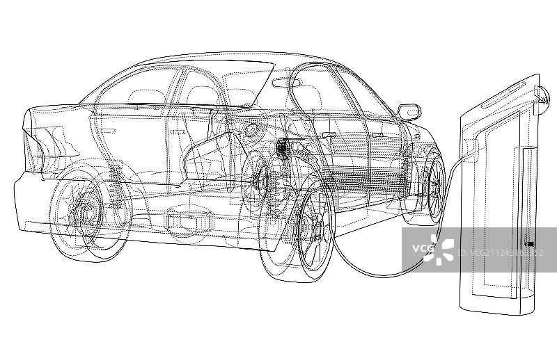 电动汽车充电站草图图片素材