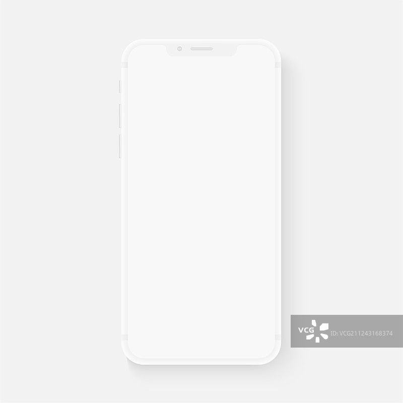 完全柔软逼真的白色智能手机3D模型图片素材