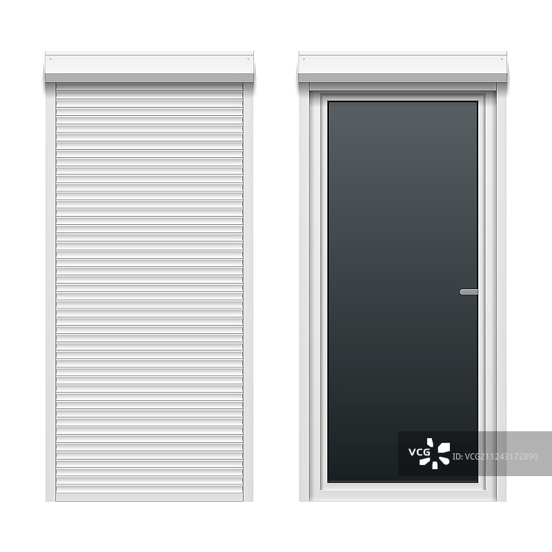 卷帘门的关闭和开启图片素材