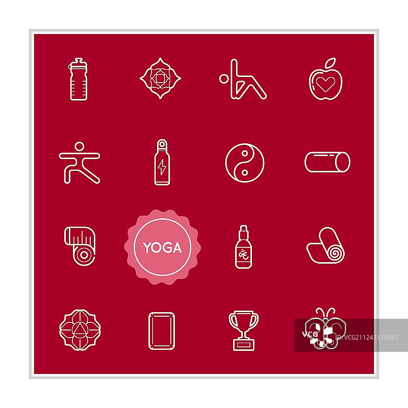 瑜伽元素集合，可用作Logo或图标图片素材