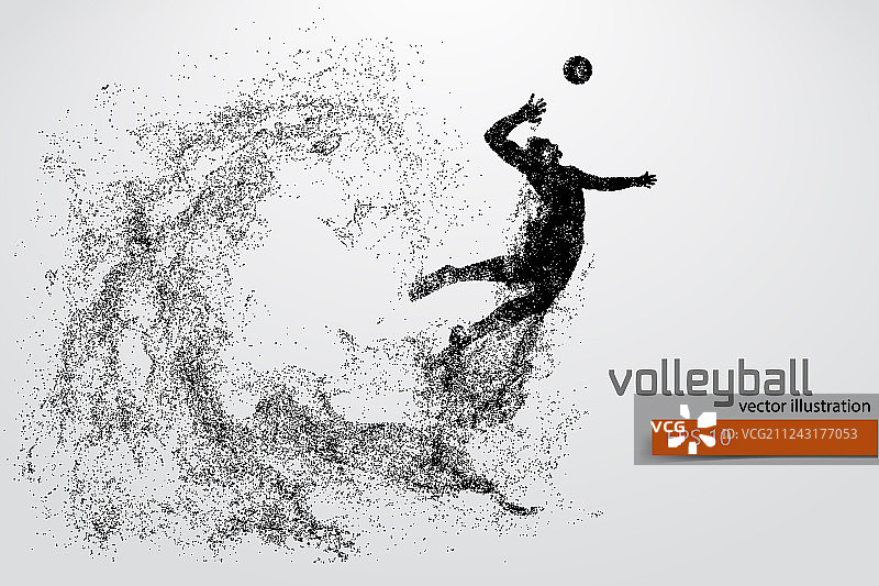 排球运动员轮廓图片素材