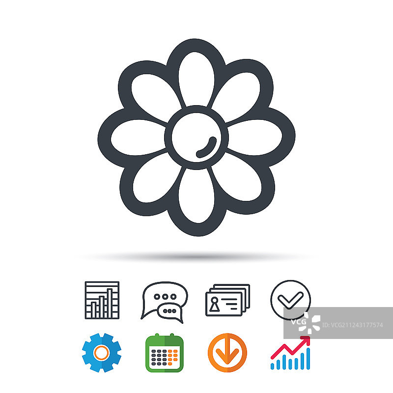 花朵图标：花店植物花瓣标志图片素材