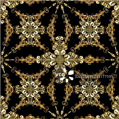 巴洛克风格锦缎花卉无缝壁纸图片素材