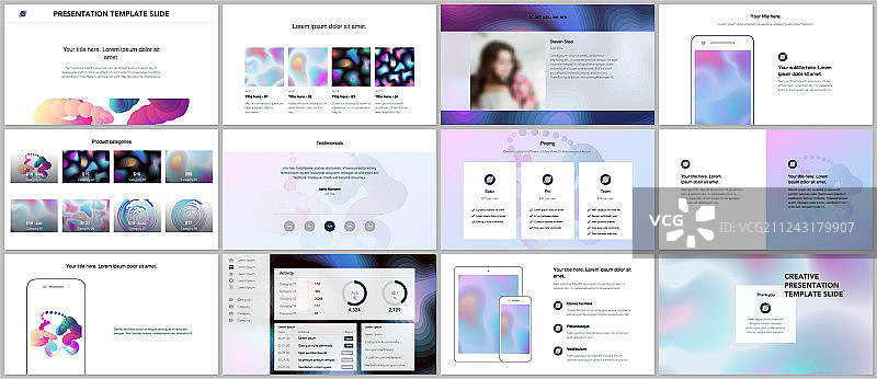 简约演示文稿作品集模板图片素材