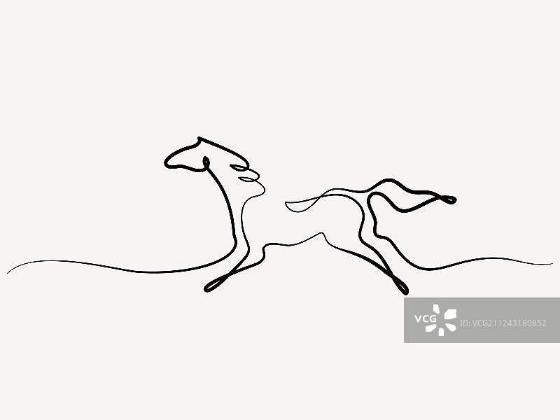 一笔画马标志图片素材