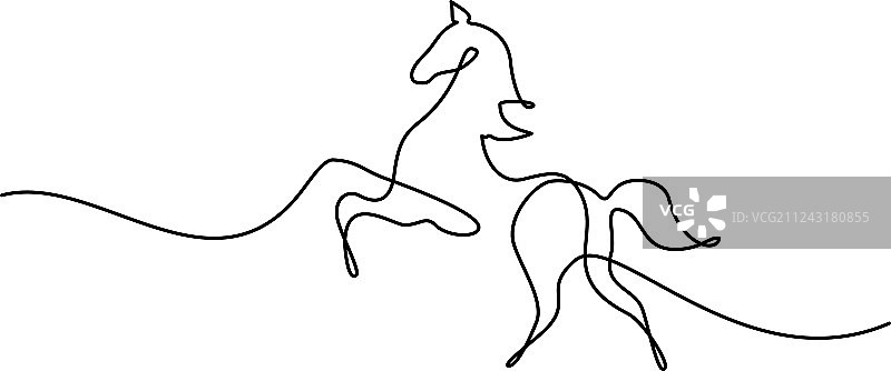 一笔画马标志图片素材