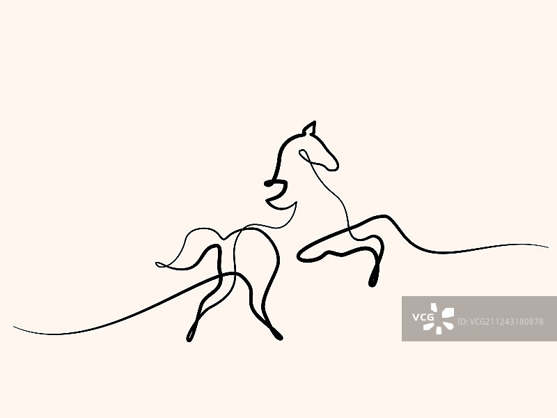 一笔画马标志图片素材