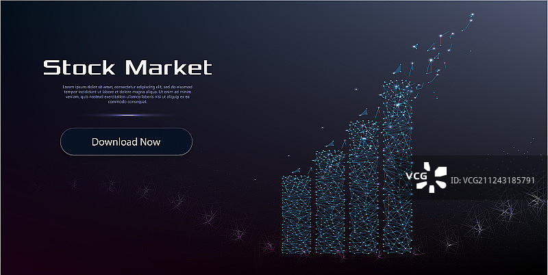 具有上升趋势线的抽象财务图表图片素材