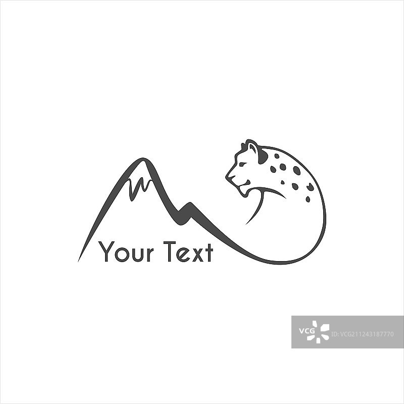 雪豹跳跃标志图片素材