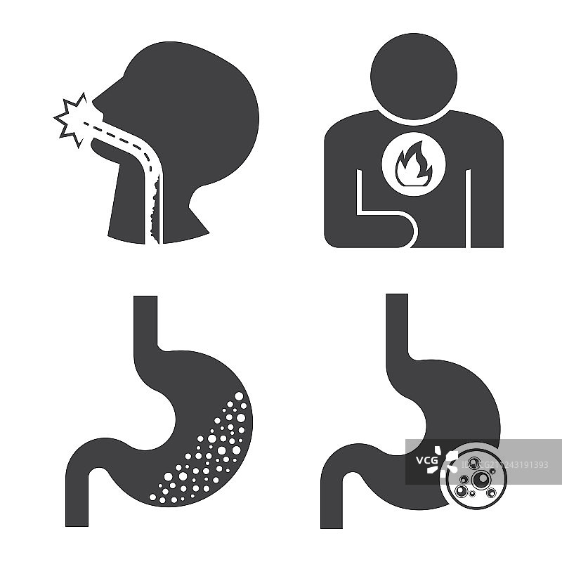 胃痛和食道癌图标合集图片素材