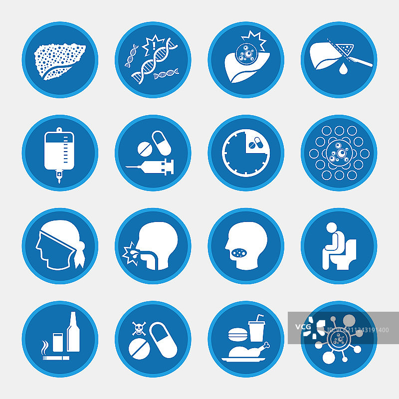 肝癌病因和治疗图标图片素材