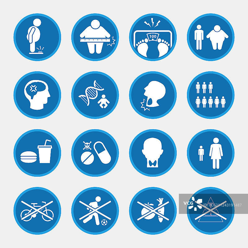 与肥胖相关的疾病图标图片素材