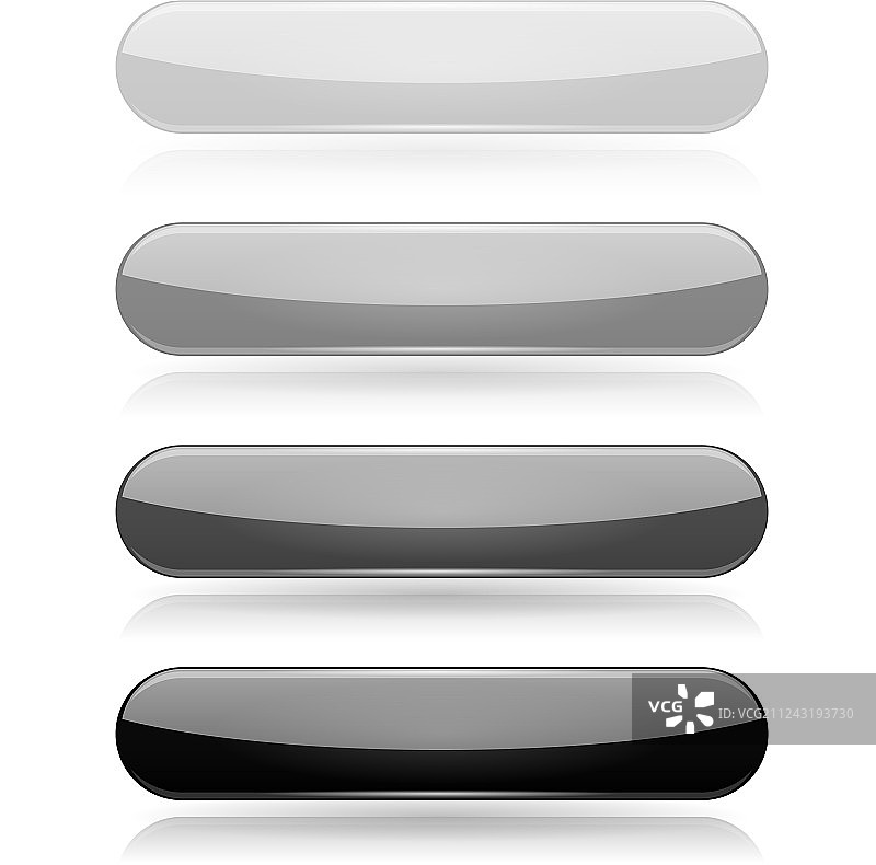 椭圆形3D玻璃菜单按钮图标图片素材