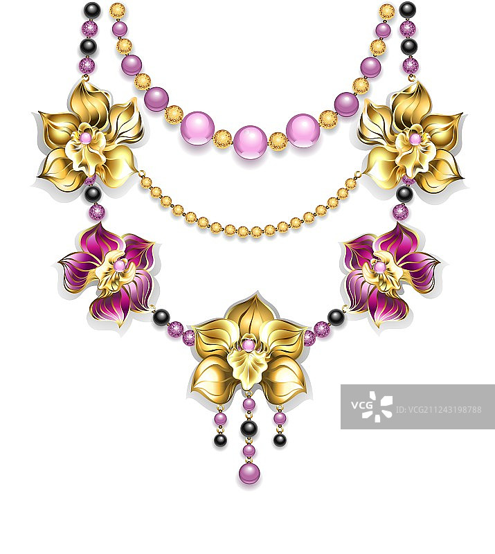 兰花项链图片素材
