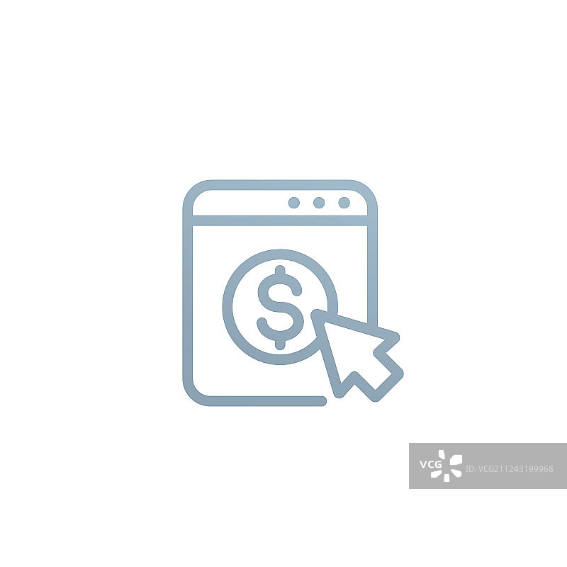 按点击付费线性图标图片素材