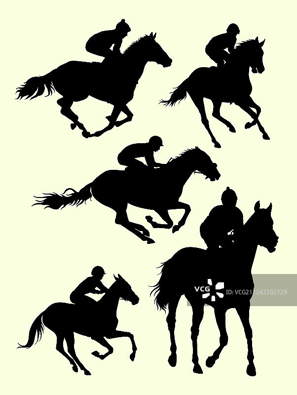 马术骑师剪影图片素材