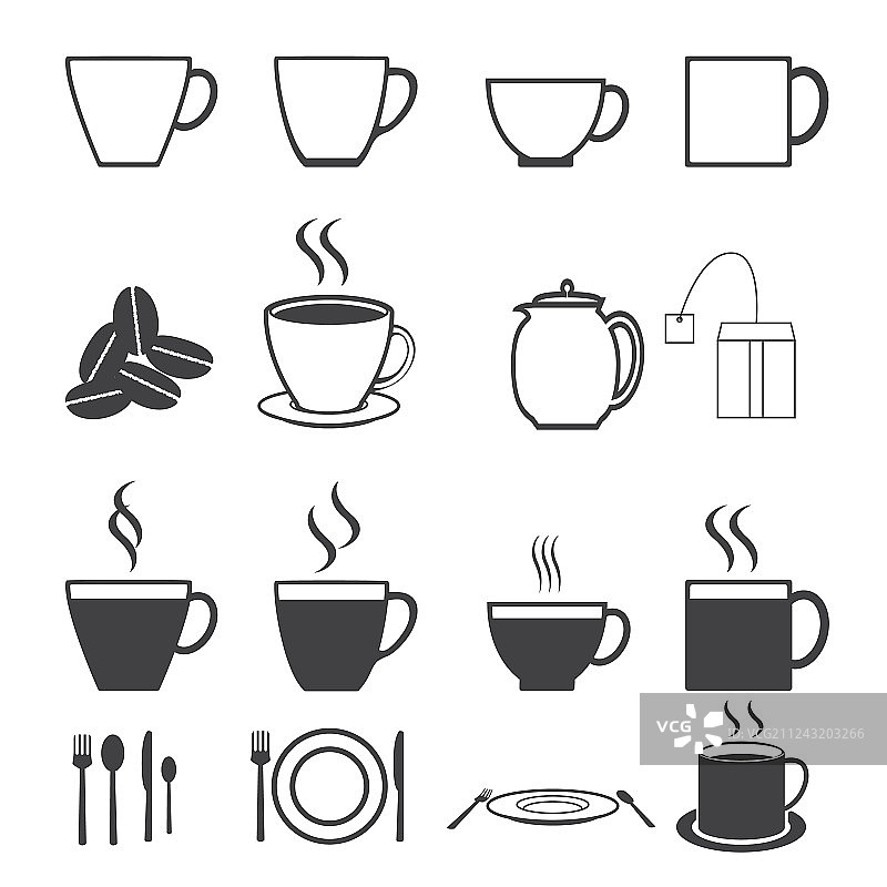 咖啡杯图标合集图片素材