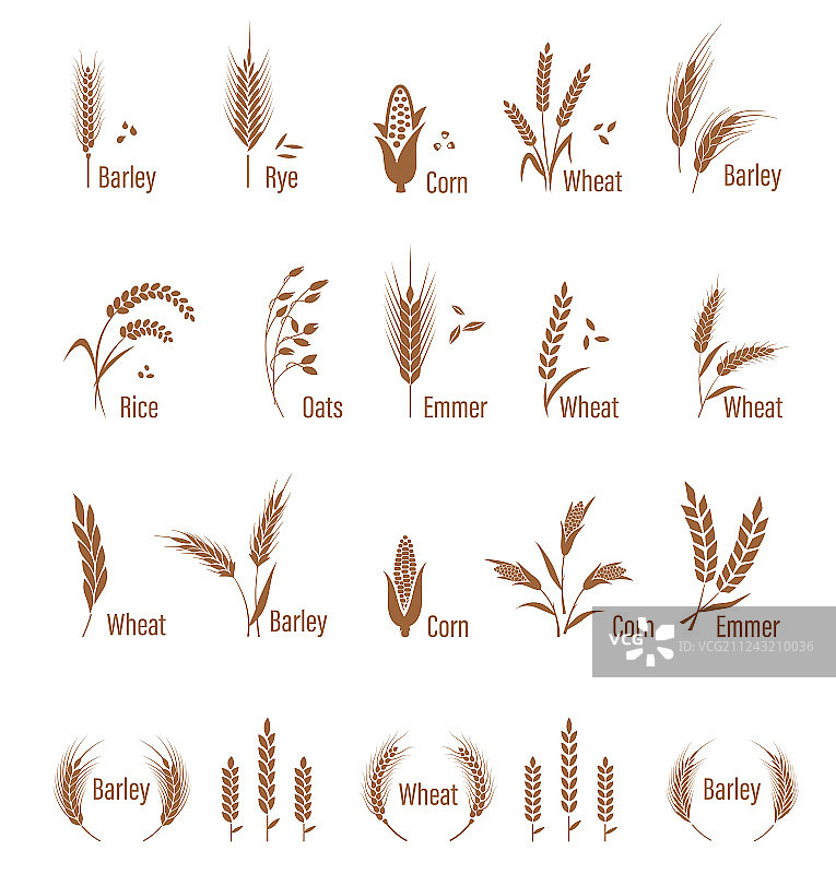 白色背景上的农业符号图片素材