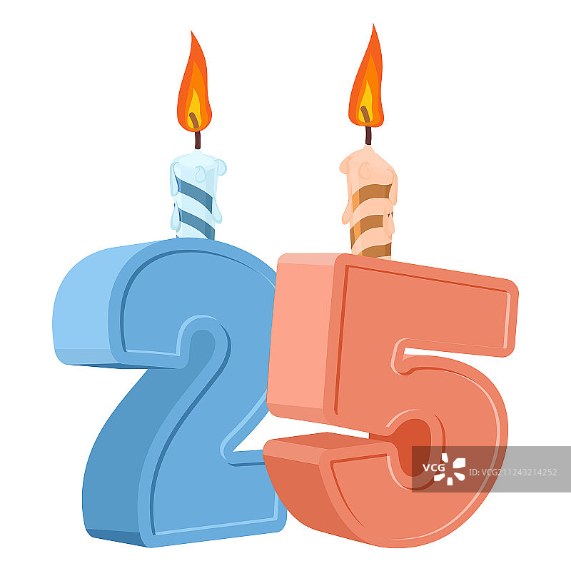 25周年生日数字与节日蜡烛图片素材