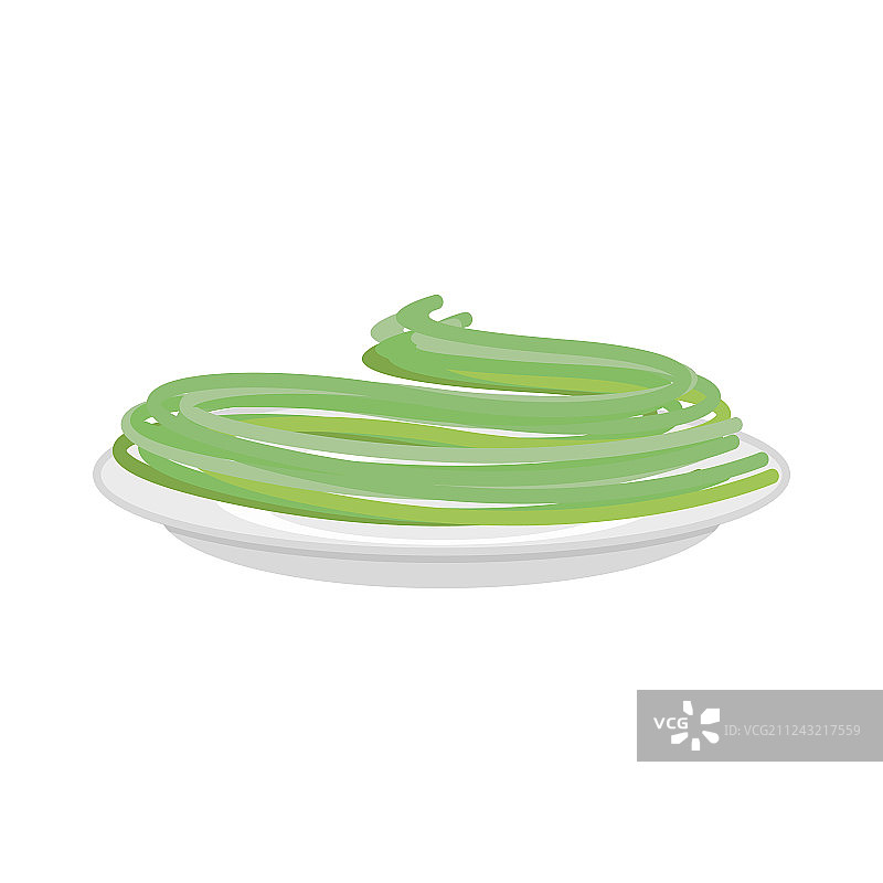 盘中绿色菠菜意大利面图片素材