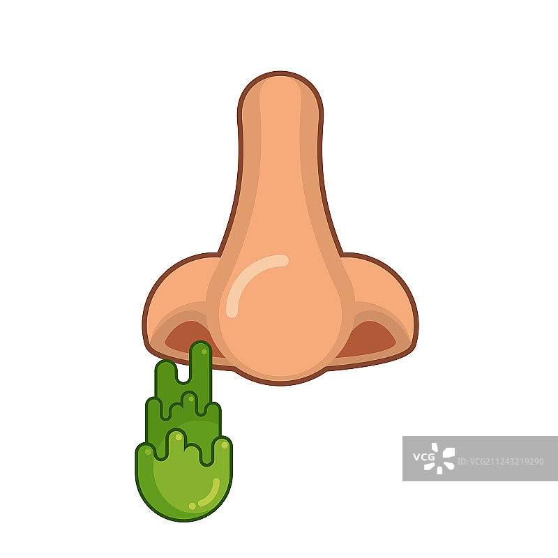 从鼻孔滴下的绿色鼻涕图片素材