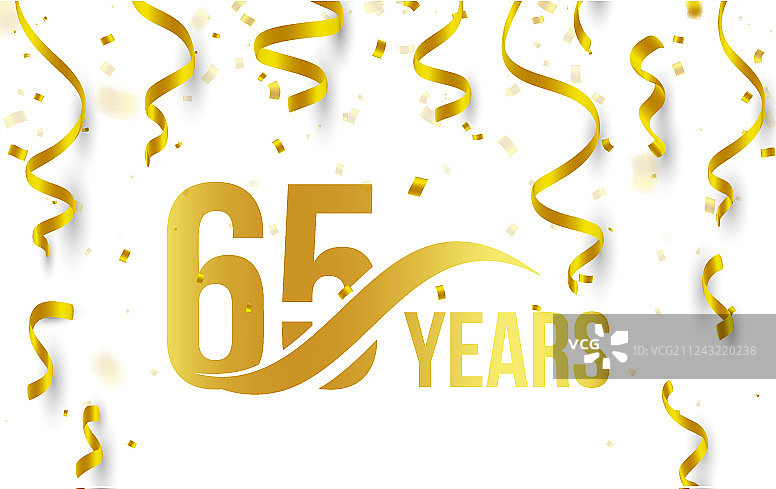 金色数字65和文字图片素材