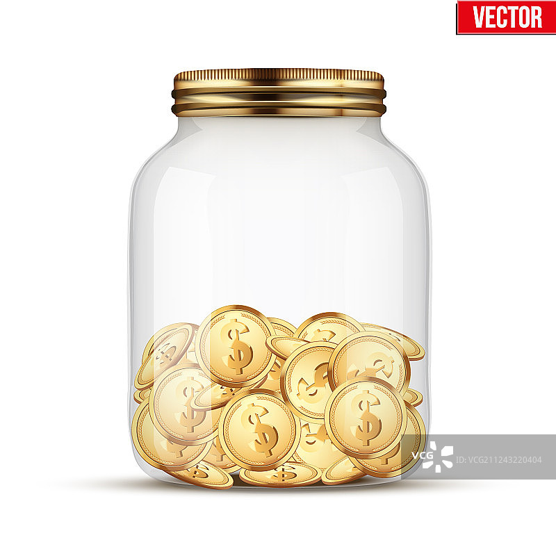 罐子里的储蓄硬币图片素材