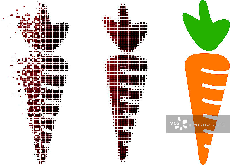 点状碎片化胡萝卜图标图片素材