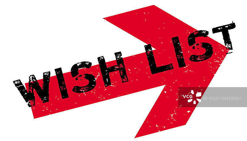 愿望清单橡胶印章图片素材