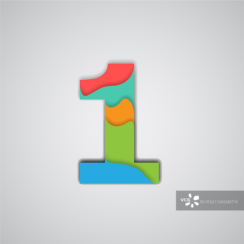 彩色剪纸分层数字图片素材