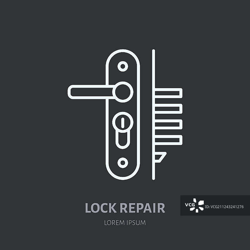 门锁把手安装维修扁平logo图片素材