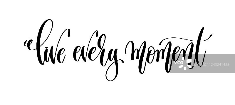 活在当下 - 黑色墨水手写字图片素材