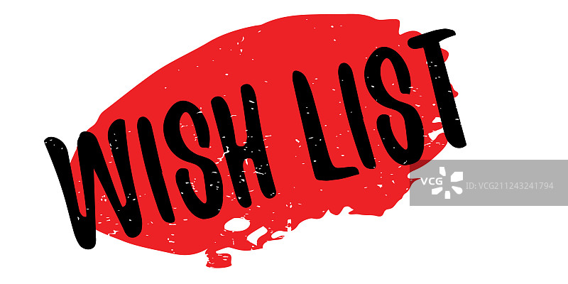 愿望清单橡胶印章图片素材