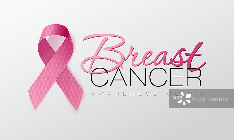 逼真的粉色乳腺癌防治宣传丝带图片素材