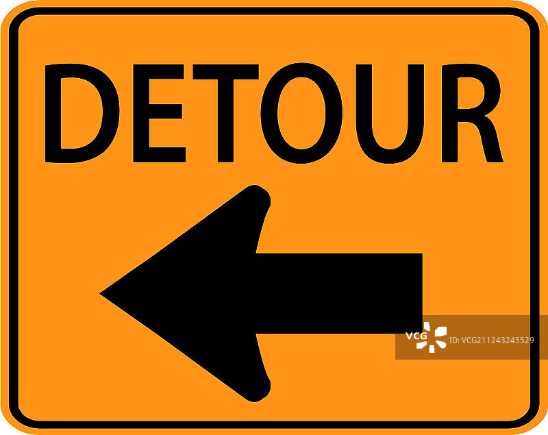 美国交通道路标志左侧绕行图片素材